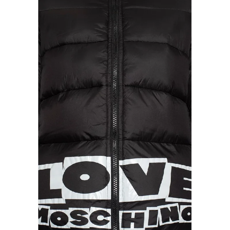 Love Moschino Chic Nylon Down Jacket with Bold Logo