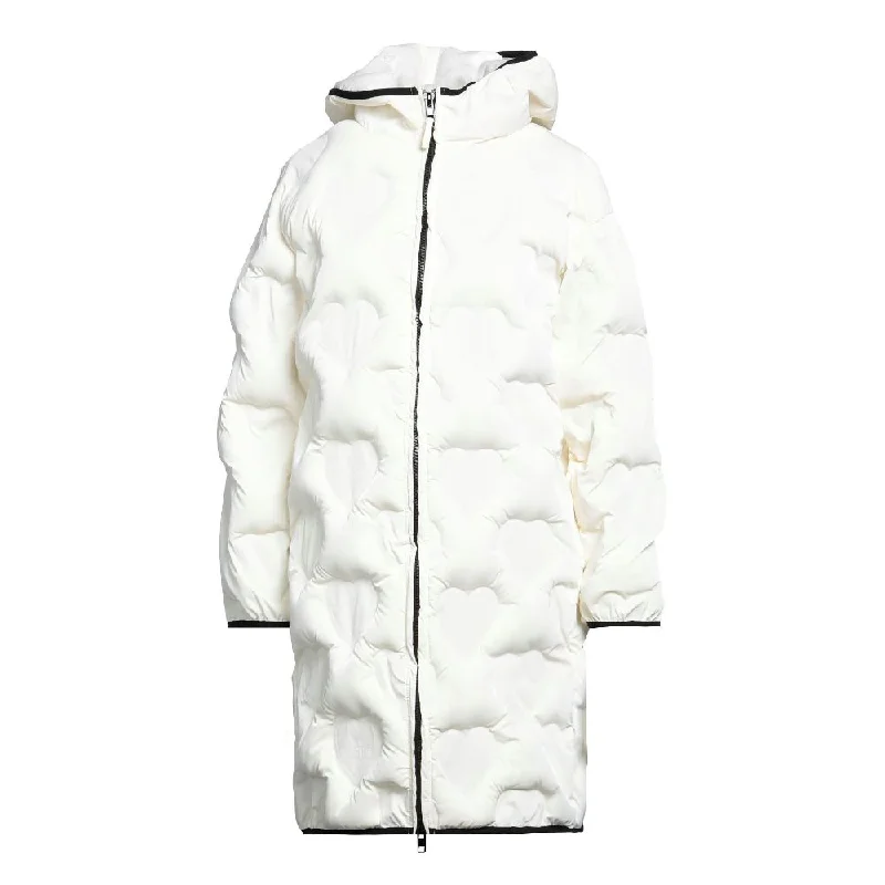 Love Moschino Chic Quilted Heart Long Down Jacket