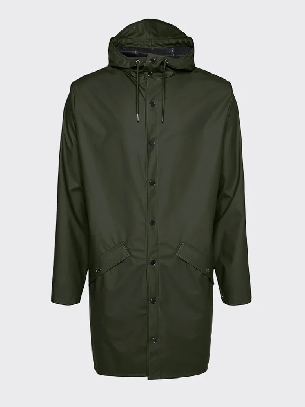 Rains Long Jacket in Green