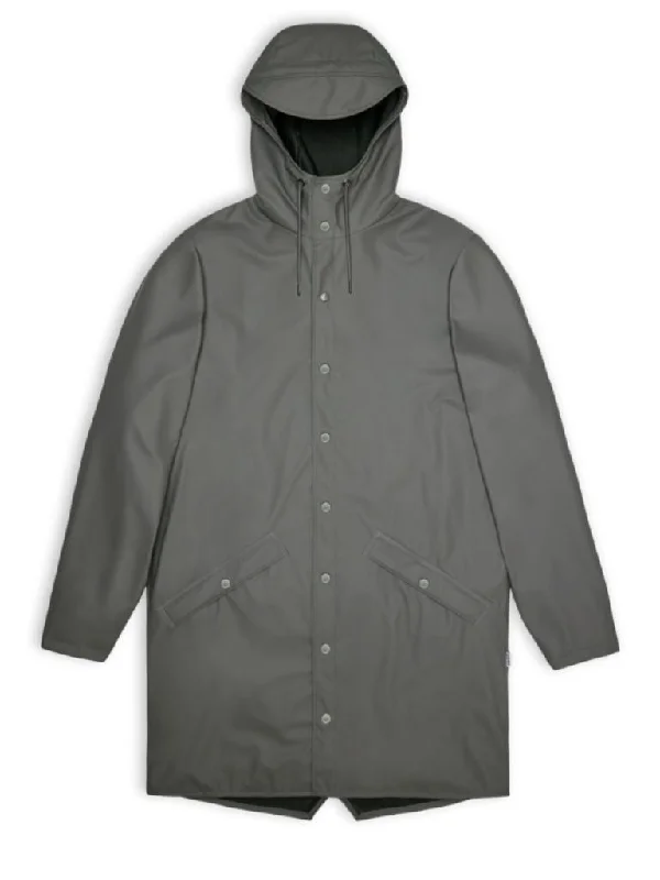 Rains Long Jacket in Grey