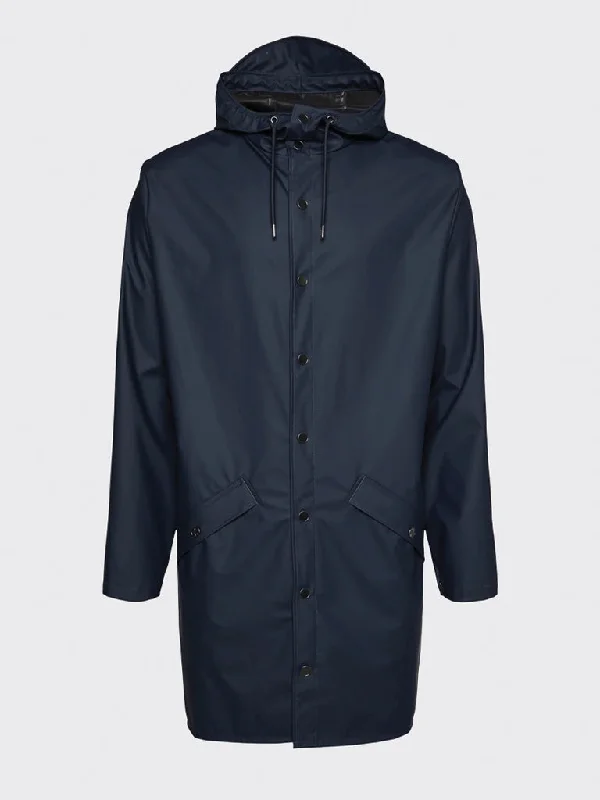 Rains Long Jacket in Navy