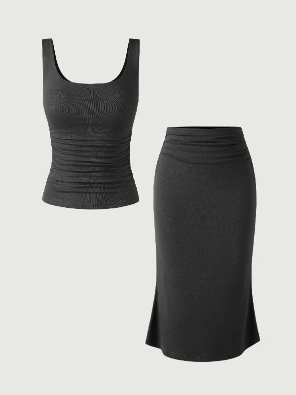 eco-skinkiss®2-0-ruched-sides-square-brami-tank-top-hip-length-mermaid-midi-skirt-2pcs-set