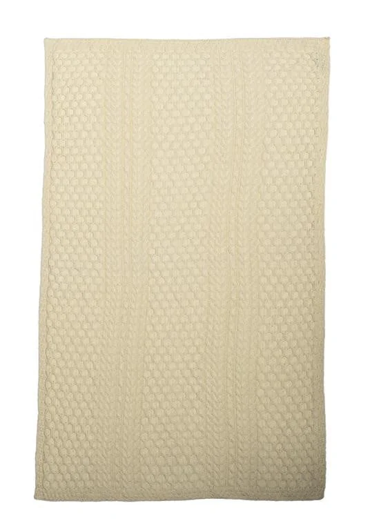 Cable/Honeycomb Knit Wool Blanket/Throw - 4 Colours