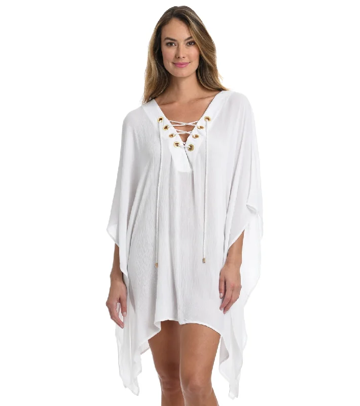 La Blanca Women's Capri Lace-Up Caftan White