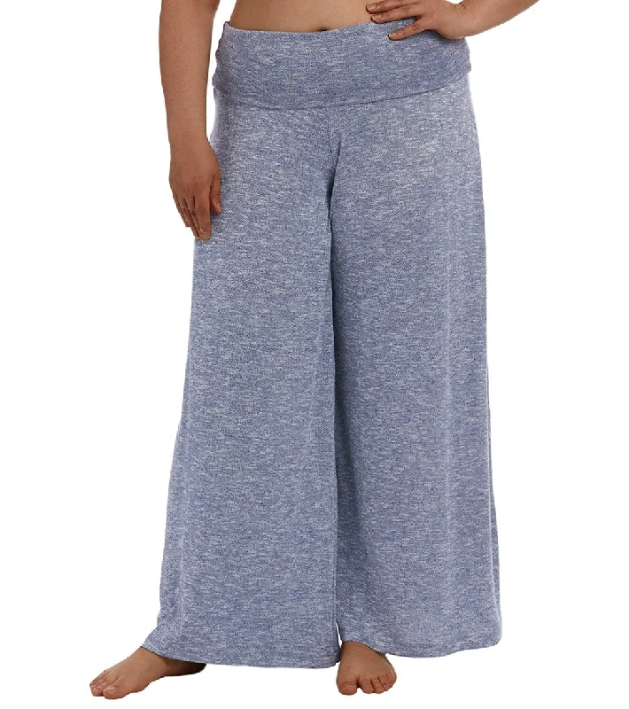 La Blanca Women's Plus Size Beach Cozy Pallazo Pant Indigo