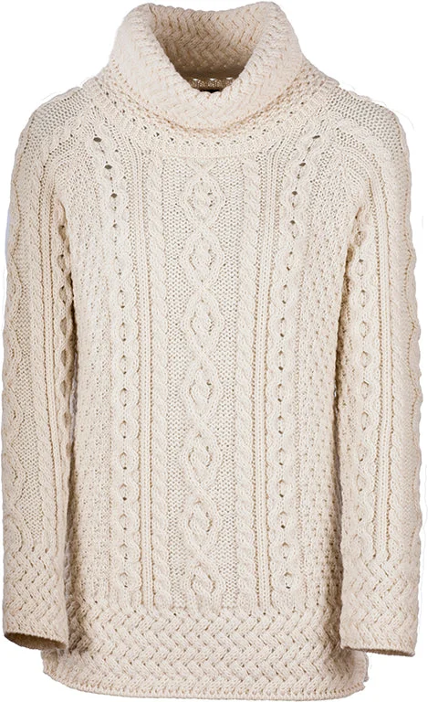 Ladies Merino Wool Roll Neck Sweater by Aran Mills - 2 Colours