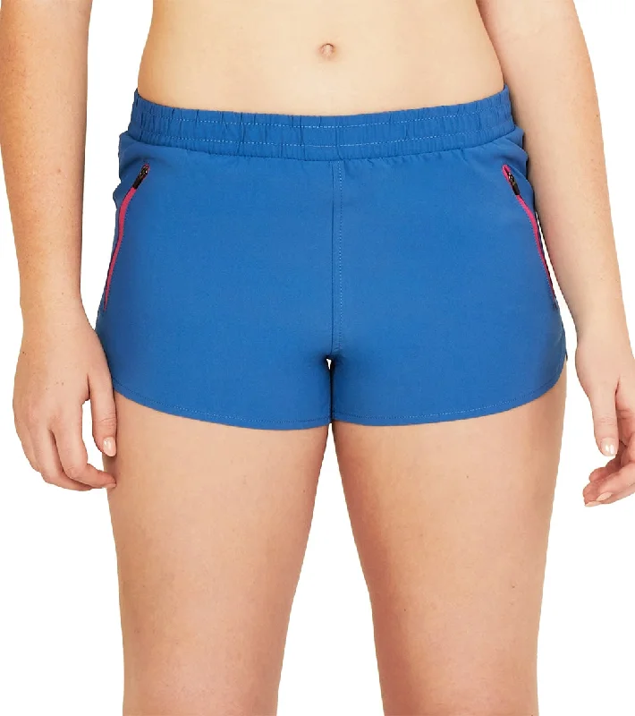 Speedo Women's Color Block Woven Shorts Bright Cobalt