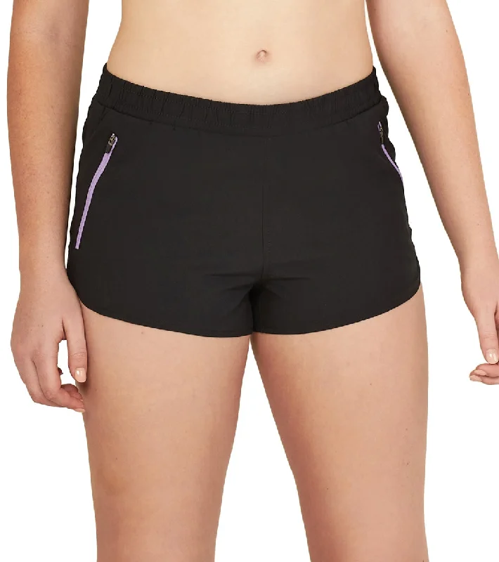 Speedo Women's Color Block Woven Shorts Speedo Black