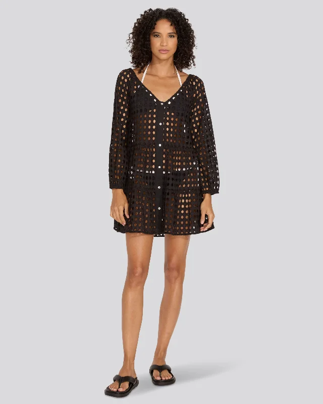 The Evan Eyelet Mini Dress