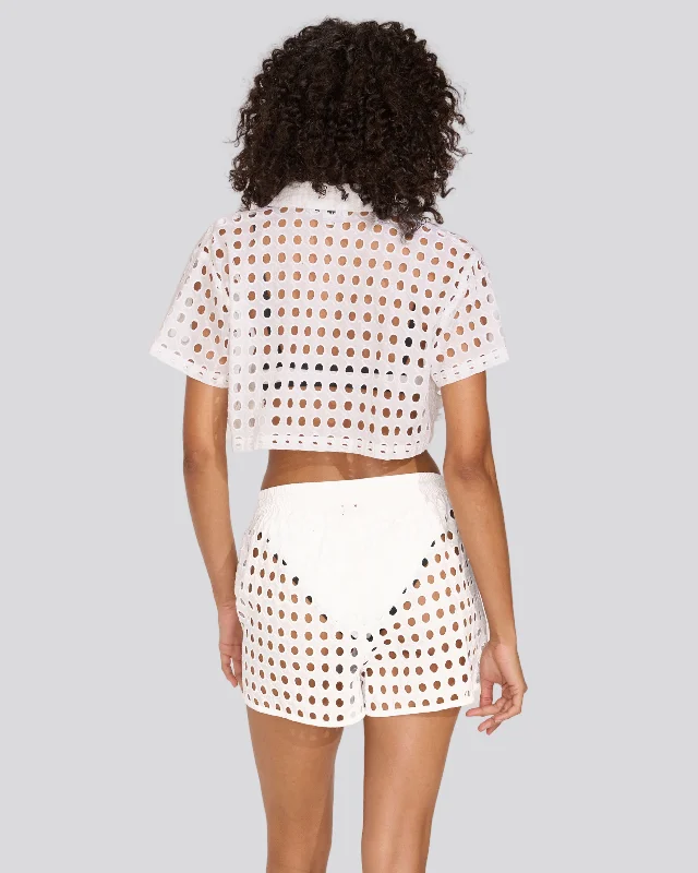 The Eyelet Cropped Cabana Shirt