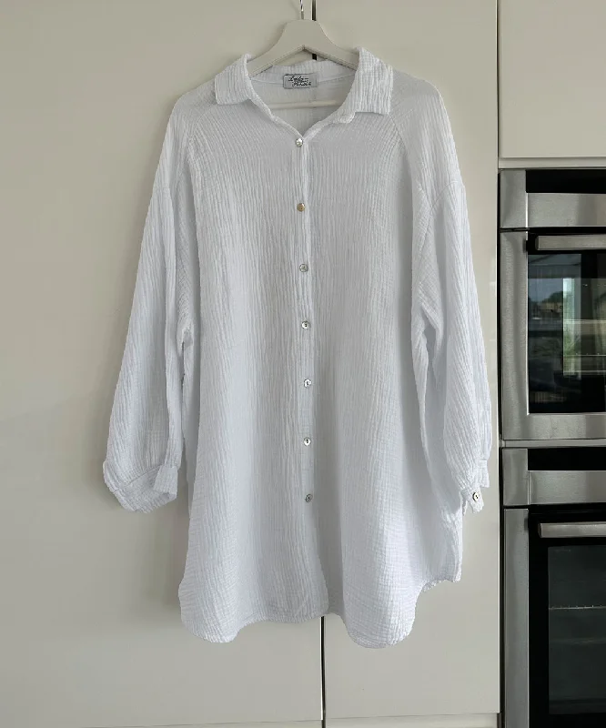 White Mystic Eye Oversize Shirt