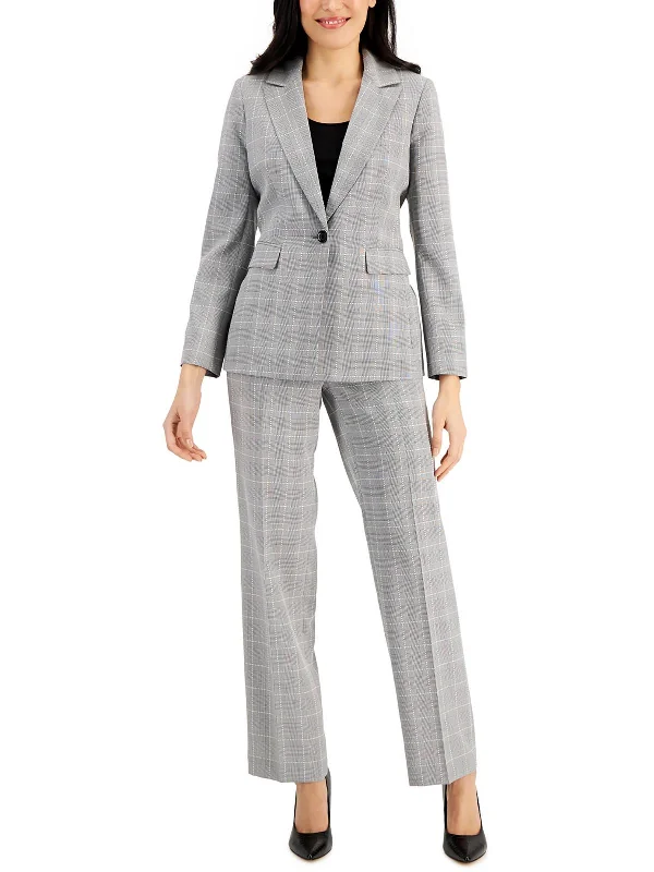 Womens Plaid 2PC Pant Suit