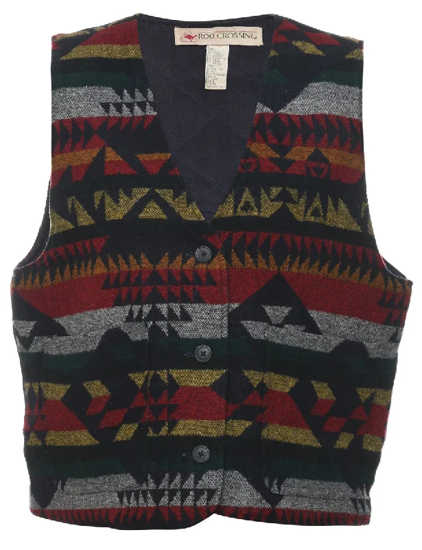 Aztec Print Waistcoat - L