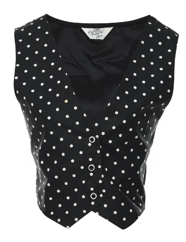 Black & White Polka Dot Waistcoat - S