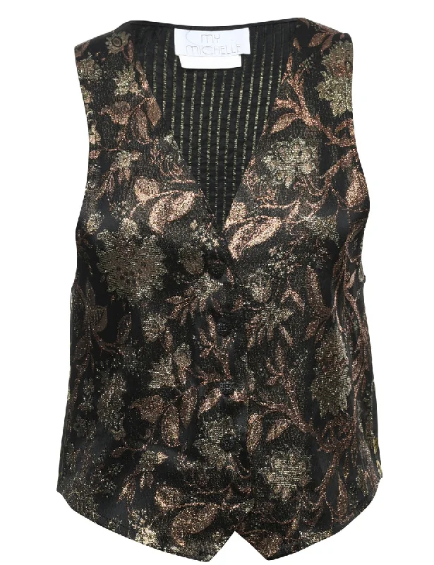 Floral Pattern Waistcoat - M