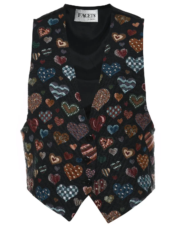 Heart Design Multi-Colour Waistcoat - M