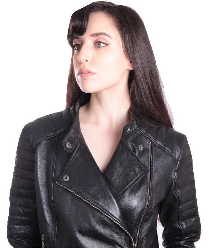 Ladies Bella Black Carla Leather Jacket