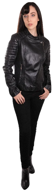 Ladies Bella Black Carla Leather Jacket