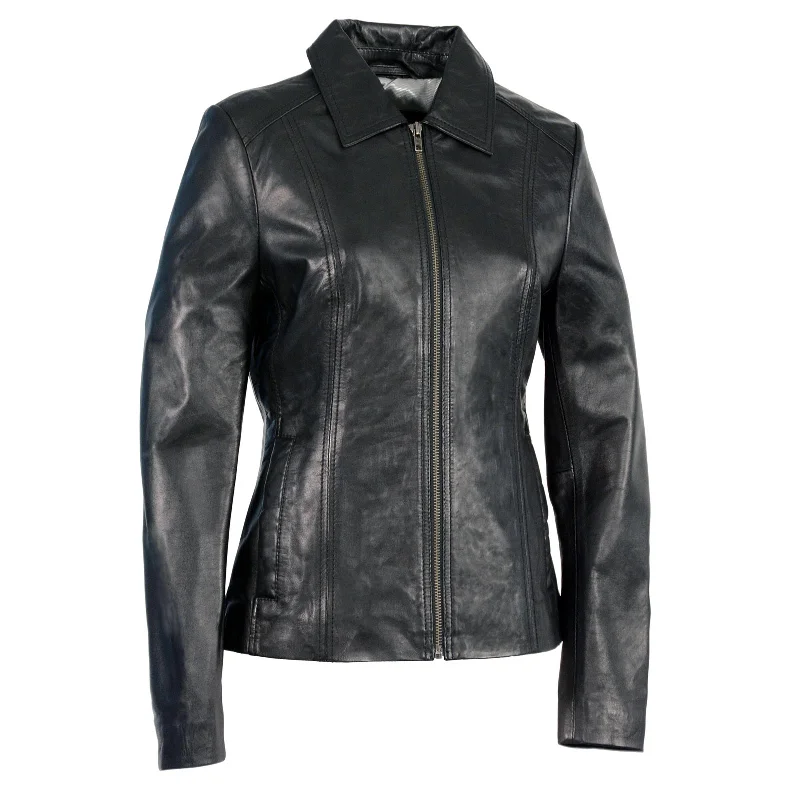 Milwaukee Leather SFL2850 Women's Classic Black Zippered Motorcycle