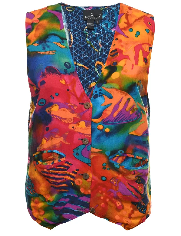 Novelty Print Waistcoat - S