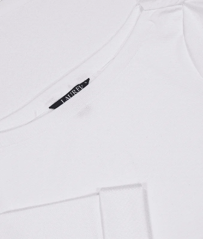 Stretch Cotton Boatneck Tee - White