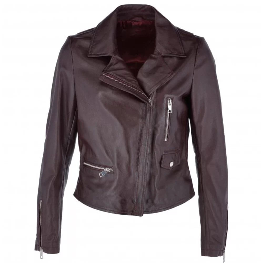 Women's Biker Style Leather Jacket