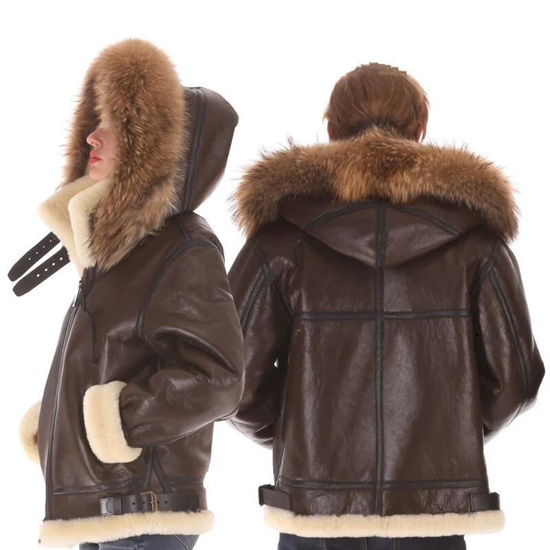 Brown Leather White Fur / 38