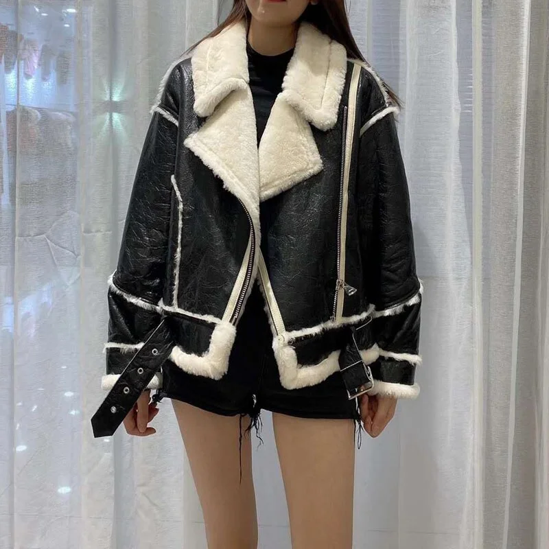 GENUINE LEATHER Real Sheep Fur Full Pelt Jackets