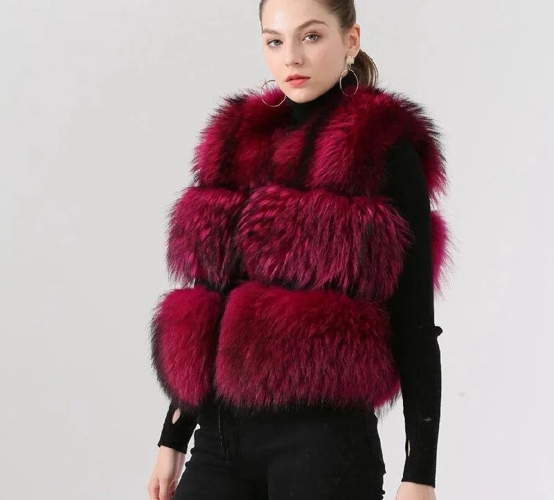 Real Fox Fur Fluffy Vests