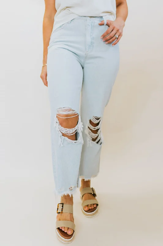 90's Vintage Crop Flare - Light Wash