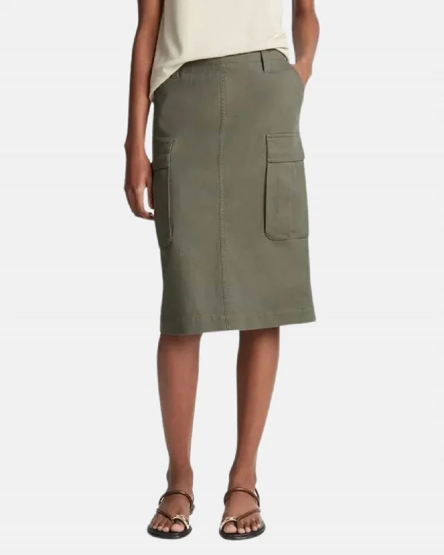 Utility Cargo Skirt In Night Pine