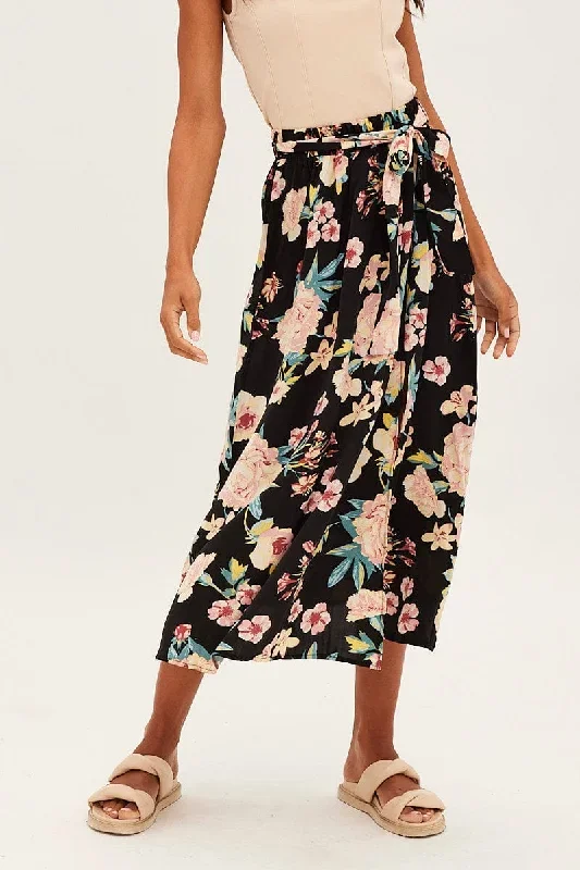 black-floral-high-waist-front-slit-floral-midi-skirt-sm12444b-f