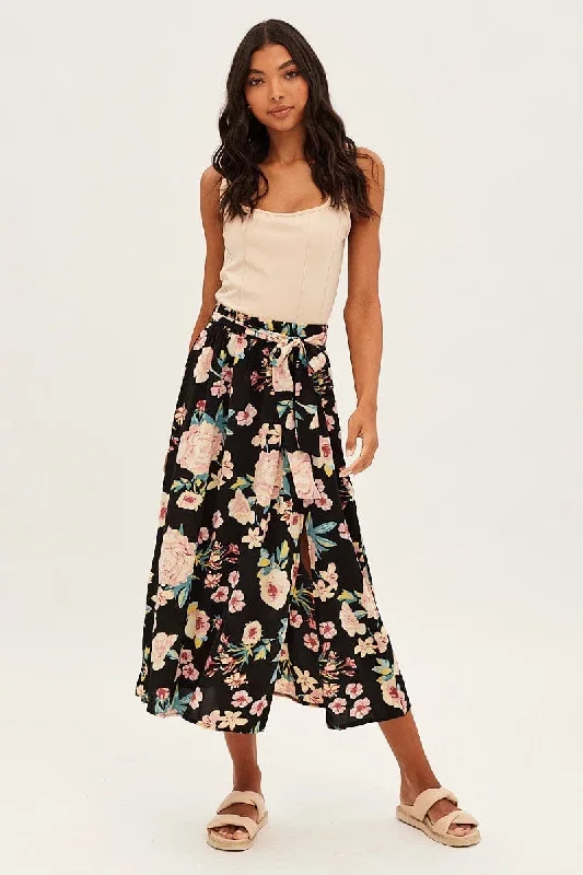 black-floral-high-waist-front-slit-floral-midi-skirt-sm12444b-f