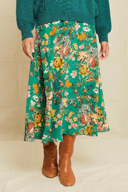 Blaze Washable Silk Skirt - Rosalind Floral