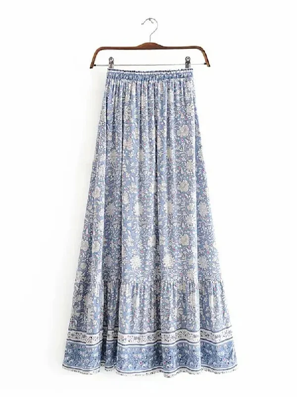 boho-floral-print-maxi-skirt