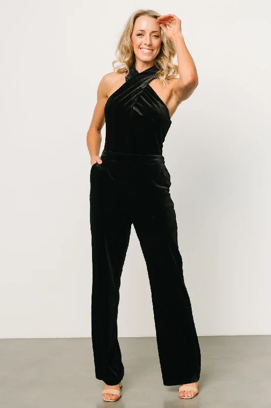 Cleopatra Velvet Jumpsuit | Black