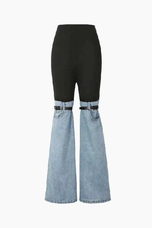 Denim Hybrid Flared Pants