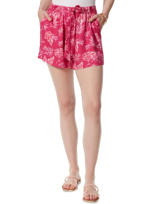 Ellown Womens Printed High Rise Casual Shorts