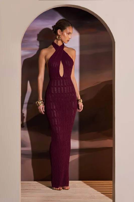 honeycomb-knit-plunge-maxi-dress-in-deep-maroon