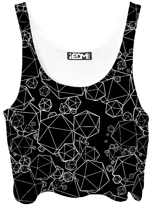 Icosahedron Madness Black Crop Top