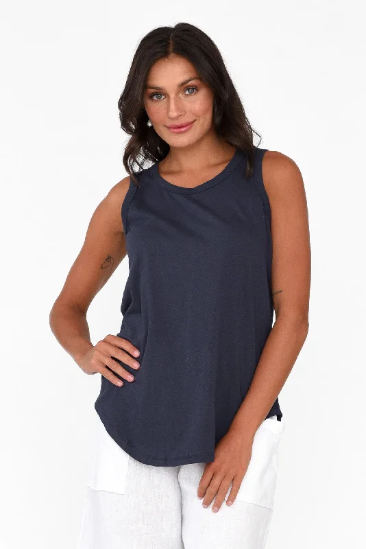 Keira Navy Cotton Tank