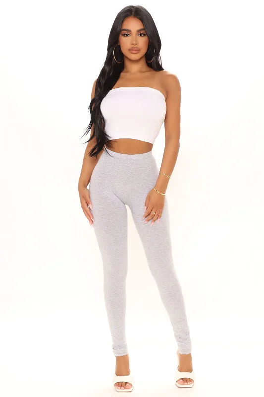 Kim Basic Legging - Heather Grey