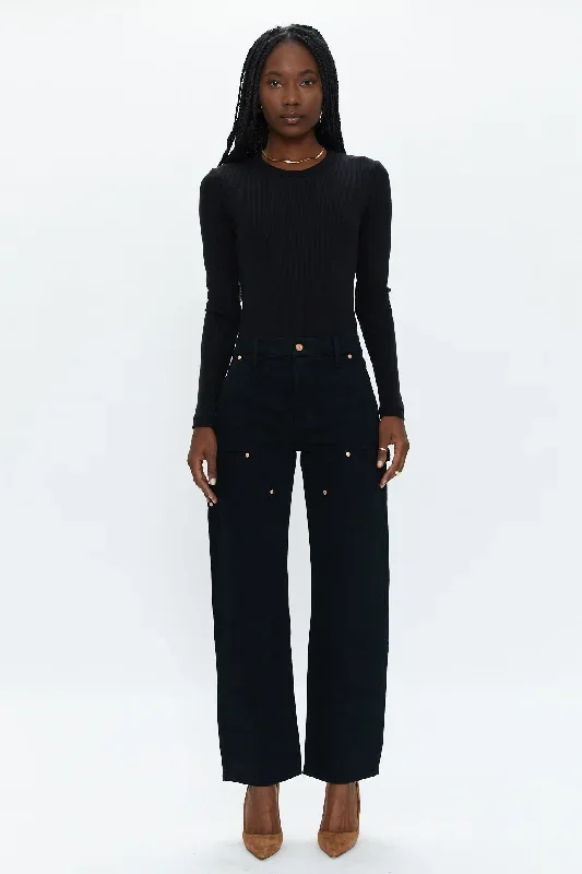 Lexi Carpenter Mid Rise Bowed Straight - Coal