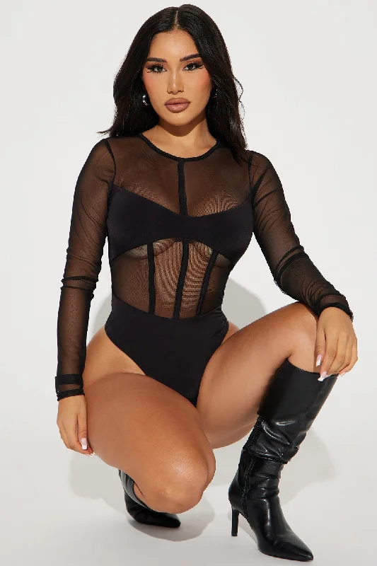 Lights Out Mesh Bodysuit - Black