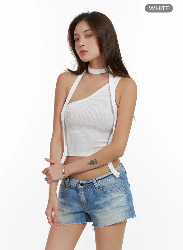 one-shoulder-crop-tank-top-with-scarf-cl404