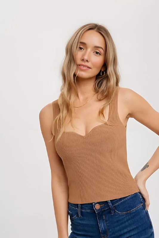 Petite Ribbed Tank (Mocha)