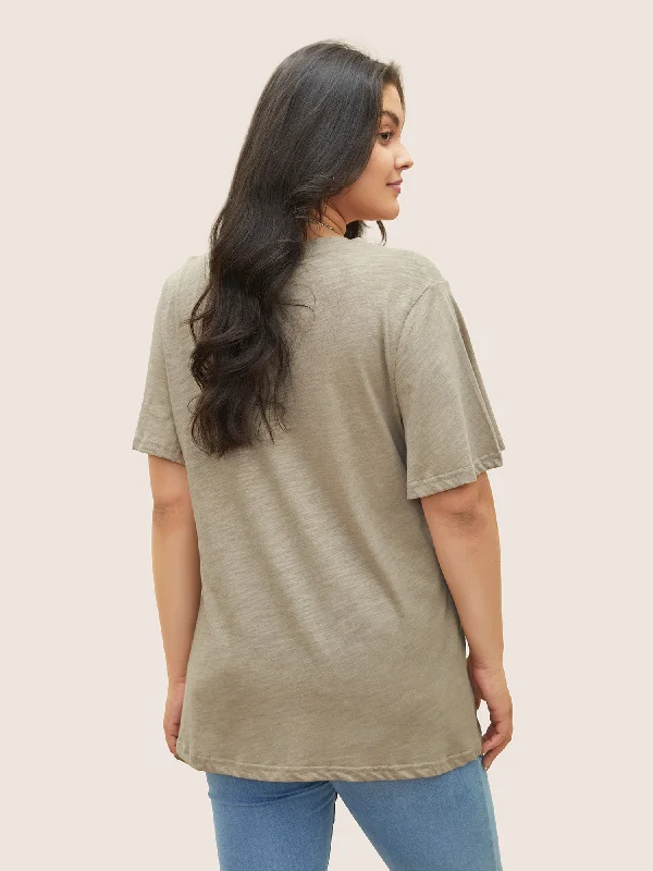 plain-ruffle-sleeve-heather-v-neck-t-shirt