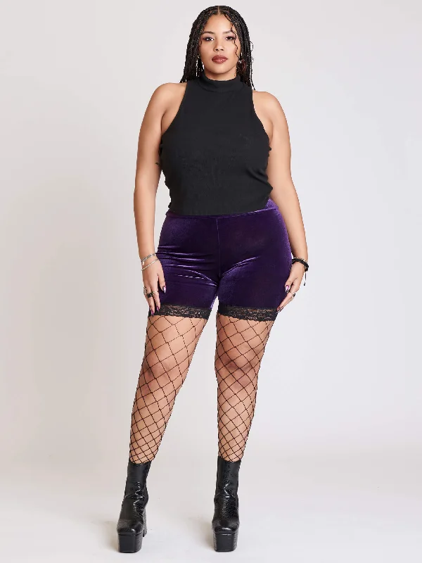 Purple Velvet Bike Short