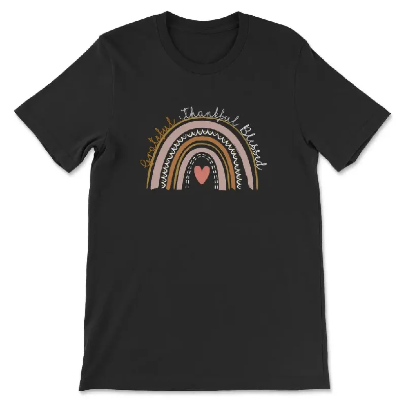 Grateful thankful blessed Rainbow t-shirt