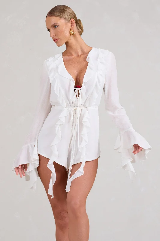 sauvage-white-chiffon-ruffle-plunge-long-sleeve-playsuit-cl128632005